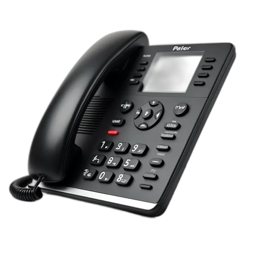 staff, modern, black, office, phone, digital, display, speakerphone transparent PNG cut-out