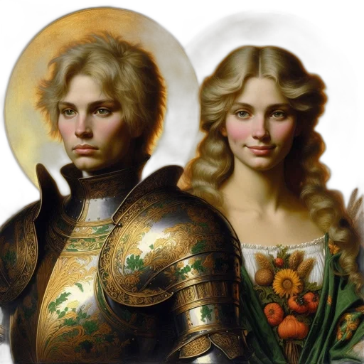 fantasy art, concept art, photorealistic, oil painting, golden, male, figure, ornate transparent PNG cut-out