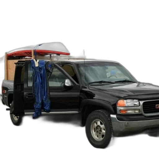 car, furniture, 3d render, black, truck, red, surfboard, top transparent PNG cut-out