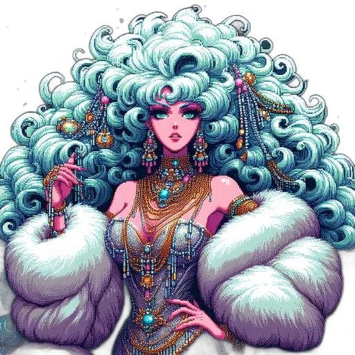 hair, jewelry, fantasy art, concept art, comic book art, vaporwave, pastel, colorful transparent PNG cut-out