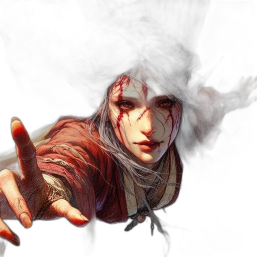 face, weapon, staff, dragon, fantasy art, concept art, photorealistic, watercolor transparent PNG cut-out