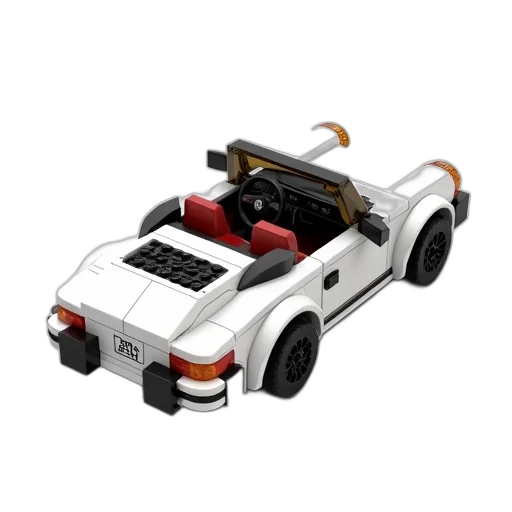 car, 3d render, concept art, white, black, lego, model, classic transparent PNG cut-out