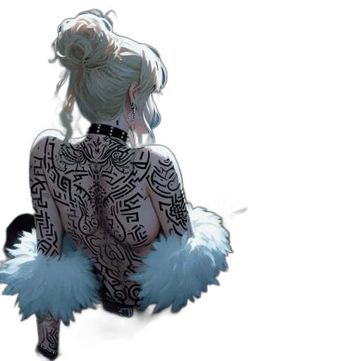 jacket, dress, hair, creature, concept art, 3d render, fantasy art, anime transparent PNG cut-out