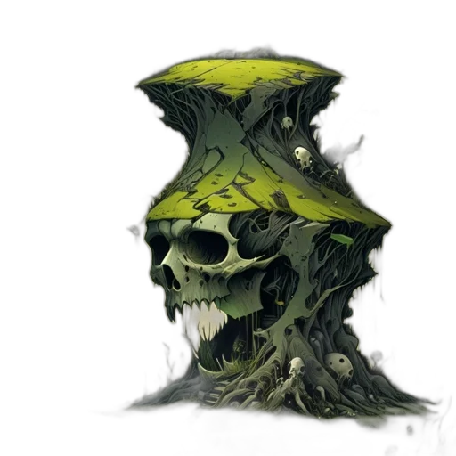 mask, creature, face, crown, concept art, fantasy art, comic book art, watercolor transparent PNG cut-out