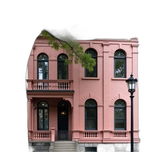 building, furniture, staff, umbrella, 3d render, photorealistic, concept art, city street transparent PNG cut-out