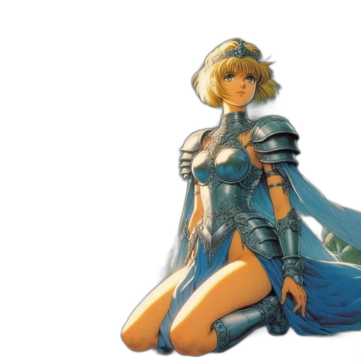 sword, dress, weapon, concept art, fantasy art, 3d render, pixel art, blue transparent PNG cut-out