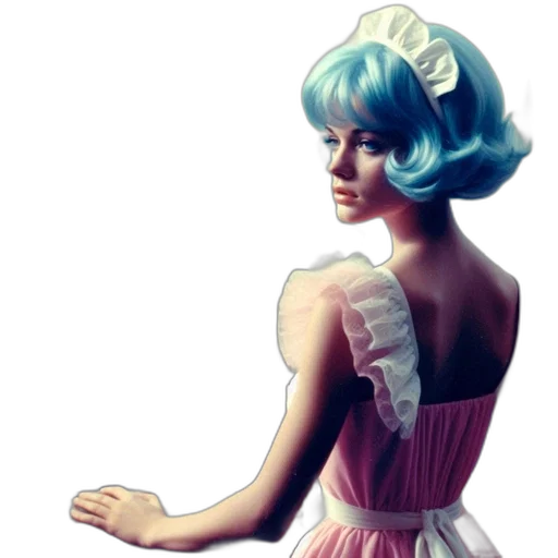 dress, face, photorealistic, concept art, 3d render, fantasy art, pastel, blue transparent PNG cut-out