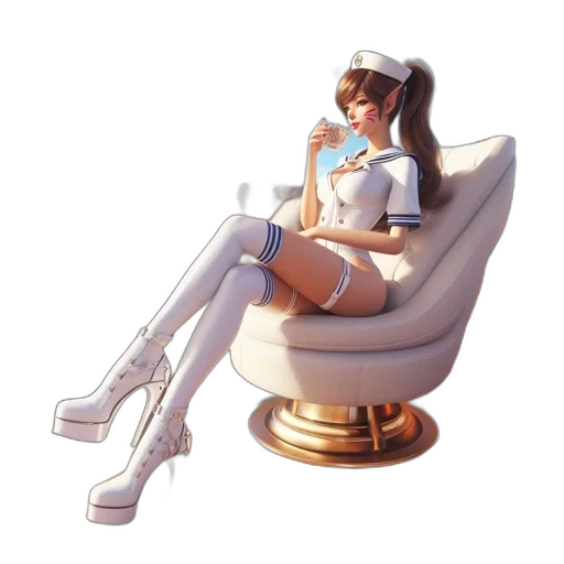 furniture, robot, crown, concept art, 3d render, pixel art, fantasy art, animated transparent PNG cut-out