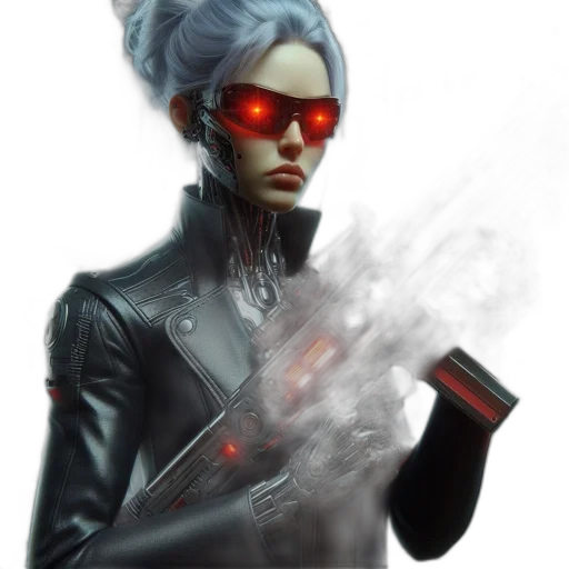 jacket, staff, weapon, mask, cyberpunk, concept art, fantasy art, comic book art transparent PNG cut-out