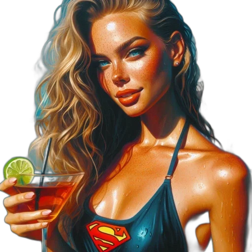 dress, oil painting, photorealistic, comic book art, fantasy art, woman, blonde, hair transparent PNG cut-out