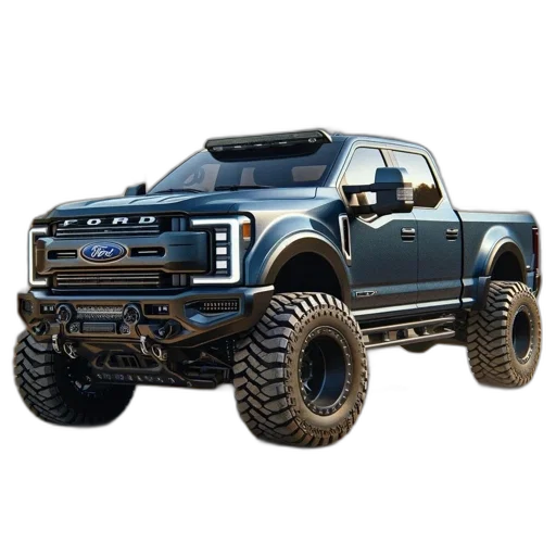 car, weapon, 3d render, concept art, off-road, pickup, truck, ford transparent PNG cut-out