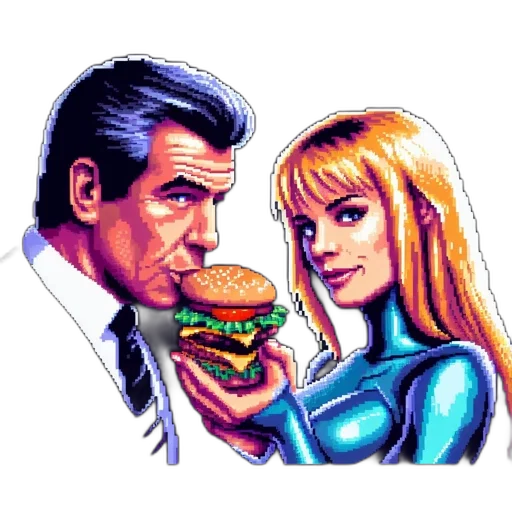 food, robot, comic book art, pixel art, vaporwave, concept art, neon lights, outer space transparent PNG cut-out