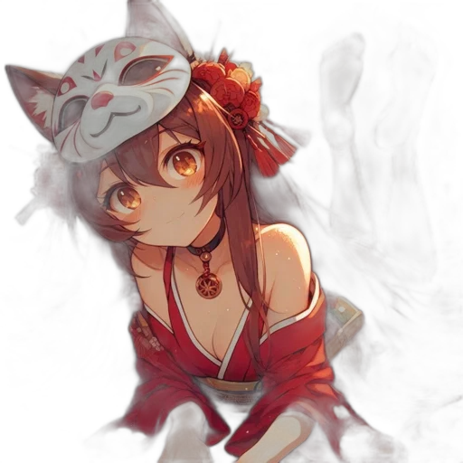 hat, staff, mask, dress, anime, fantasy art, pixel art, concept art transparent PNG cut-out