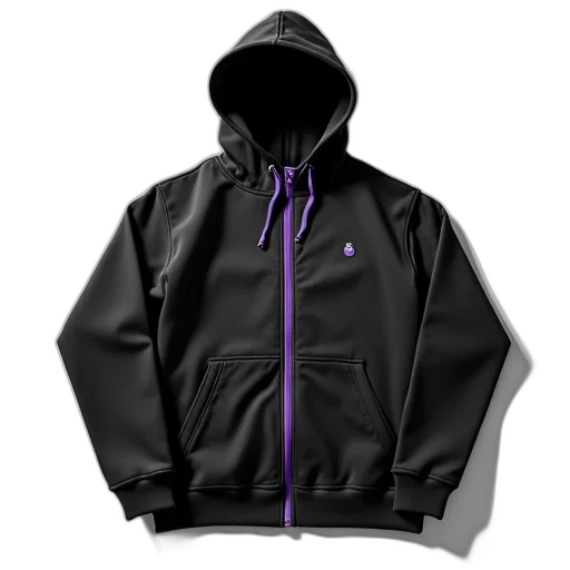 jacket, 3d render, cyberpunk, vaporwave, dark, monochrome, black, white transparent PNG cut-out