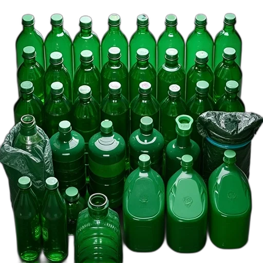 bottle, weapon, food, green, collection, various, plastic, bottles transparent PNG cut-out