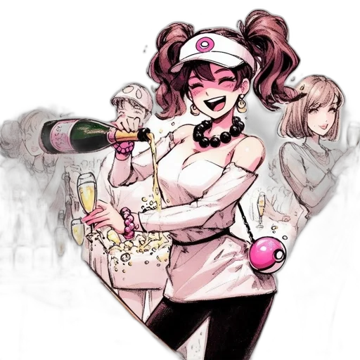 staff, concept art, anime, pixel art, vaporwave, pastel, monochrome, bustling transparent PNG cut-out