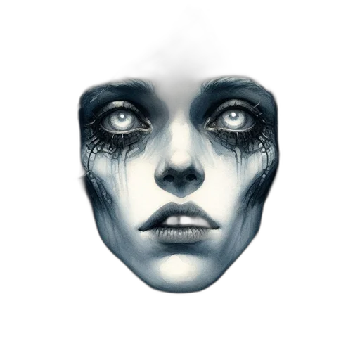 face, mask, creature, robot, fantasy art, concept art, photorealistic, comic book art transparent PNG cut-out