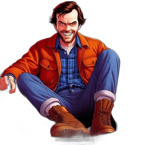 jacket, face, robot, comic book art, concept art, photorealistic, cartoon, animated transparent PNG cut-out