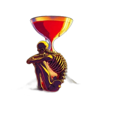 jewelry, bottle, crown, umbrella, 3d render, concept art, skeletal, figure transparent PNG cut-out