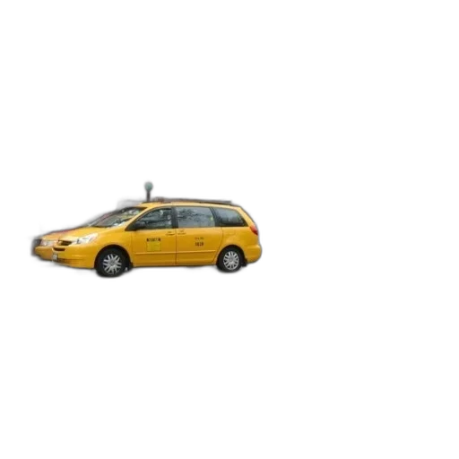 car, staff, robot, 3d render, yellow, taxi, cab, parked transparent PNG cut-out