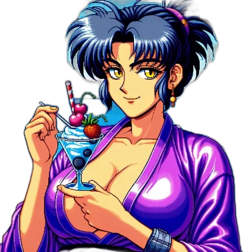 jewelry, staff, vaporwave, pixel art, cyberpunk, anime, neon lights, blue transparent PNG cut-out