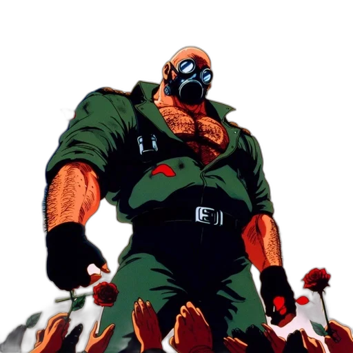 mask, robot, comic book art, concept art, cartoon, red, imposing, bald transparent PNG cut-out