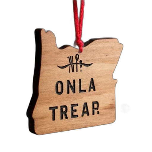 wooden, oregon, state, shaped, christmas, ornament transparent PNG cut-out