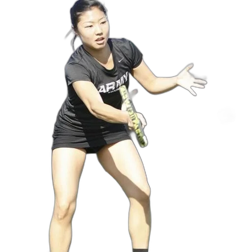 staff, woman, black, shirt, word, army, playing, tennis transparent PNG cut-out