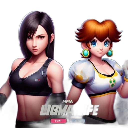 concept art, 3d render, pixel art, fantasy art, monochrome, two, mma, fighters transparent PNG cut-out