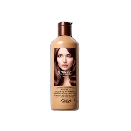 bottle, hair, photorealistic, care, product, brown, cap, label transparent PNG cut-out