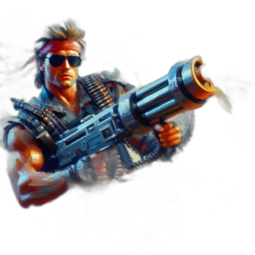 weapon, staff, jacket, animal, concept art, 3d render, pixel art, cyberpunk transparent PNG cut-out