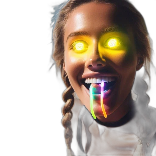 face, mask, creature, robot, photorealistic, concept art, anime, vaporwave transparent PNG cut-out