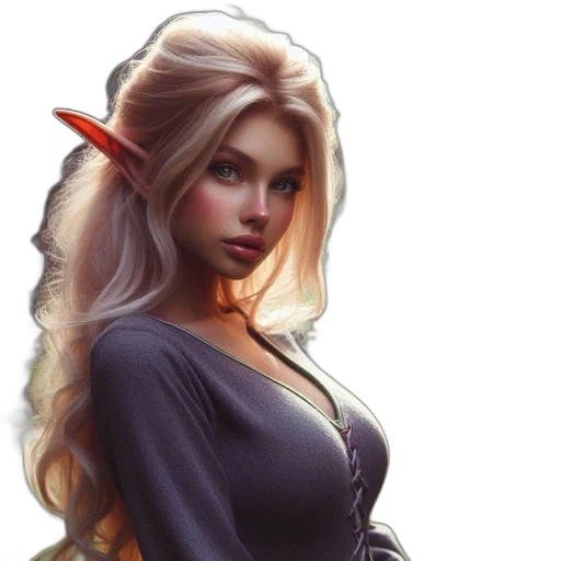dress, fantasy art, concept art, pixel art, photorealistic, elf-like, fantasy, character transparent PNG cut-out