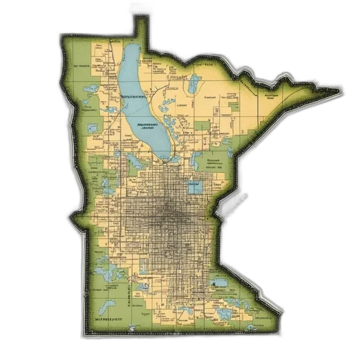 detailed, map, minneapolis-st, paul, metropolitan, area, featuring, various transparent PNG cut-out