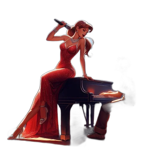 dress, furniture, concept art, fantasy art, 3d render, comic book art, fire, red transparent PNG cut-out