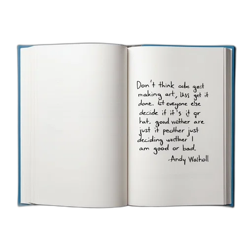 sword, book, open, page, quote, andy, warhol, written transparent PNG cut-out
