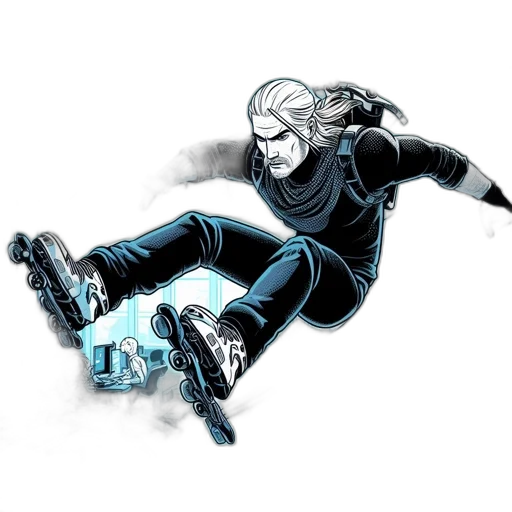 robot, weapon, shoes, concept art, comic book art, fantasy art, cyberpunk, blue transparent PNG cut-out