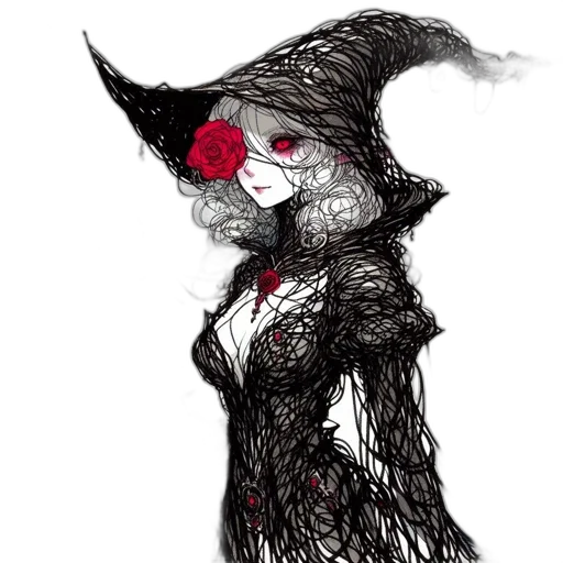 dress, mask, hat, creature, concept art, fantasy art, pixel art, comic book art transparent PNG cut-out