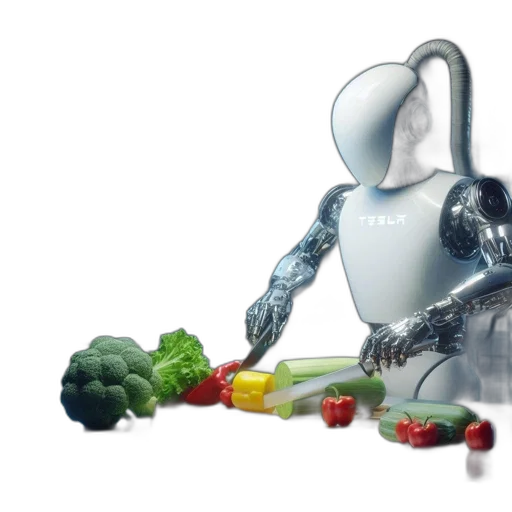 robot, food, 3d render, photorealistic, concept art, futuristic, kitchen, robotic transparent PNG cut-out