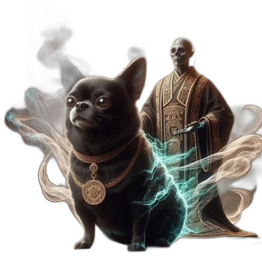 staff, dragon, concept art, fantasy art, photorealistic, pixel art, black, dog transparent PNG cut-out