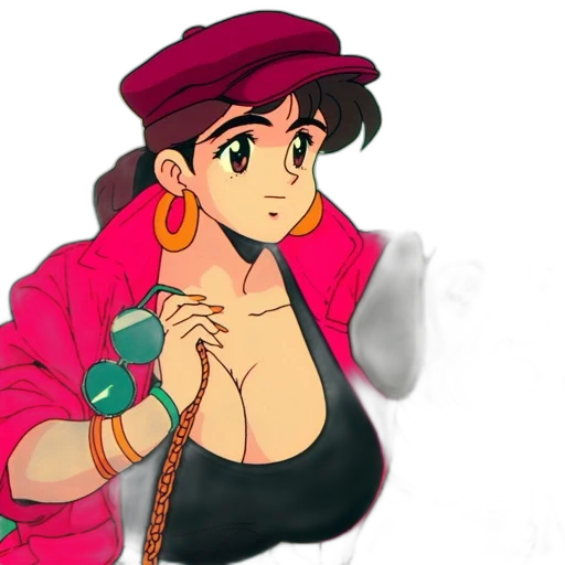 jacket, jewelry, hat, dress, concept art, vaporwave, anime, cartoon transparent PNG cut-out
