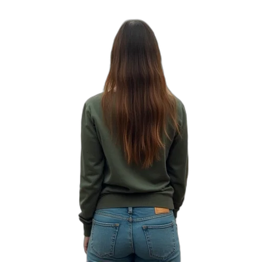 jacket, hair, dress, staff transparent PNG cut-out