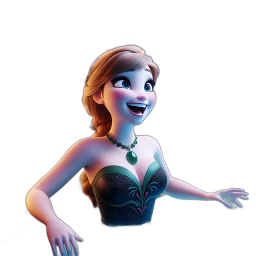 dress, crown, face, jewelry, 3d render, concept art, fantasy art, cartoon transparent PNG cut-out