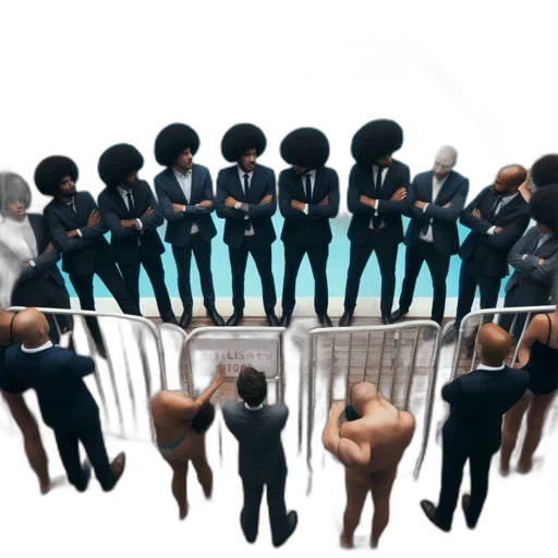 staff, hair, concept art, men, formal, wear, gather, around transparent PNG cut-out