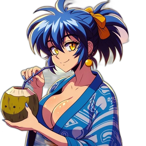 food, weapon, anime, vaporwave, pixel art, cartoon, blue, animated transparent PNG cut-out