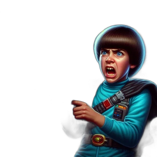 face, comic book art, concept art, pixel art, fantasy art, outer space, young, boy transparent PNG cut-out