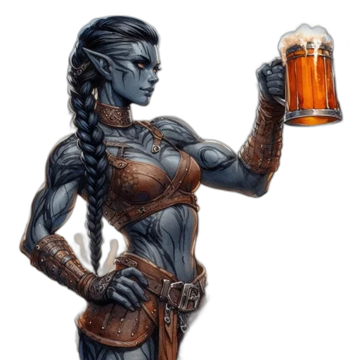 robot, fantasy art, concept art, comic book art, pixel art, blue, elf-like, female transparent PNG cut-out