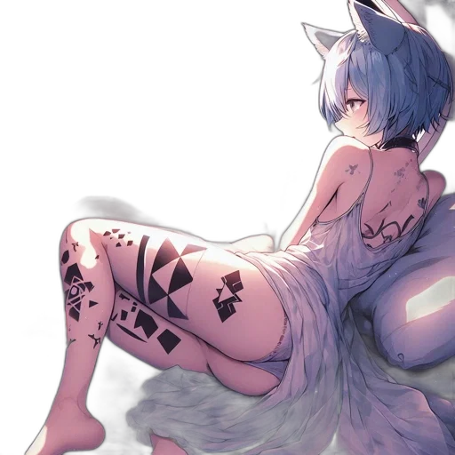 dress, dragon, creature, animal, anime, watercolor, cyberpunk, fantasy art transparent PNG cut-out