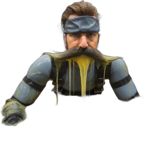 jacket, face, mask, staff, concept art, pixel art, 3d render, fantasy art transparent PNG cut-out