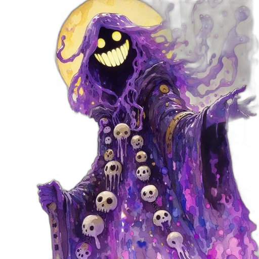 mask, staff, creature, concept art, fantasy art, comic book art, pixel art, dark transparent PNG cut-out